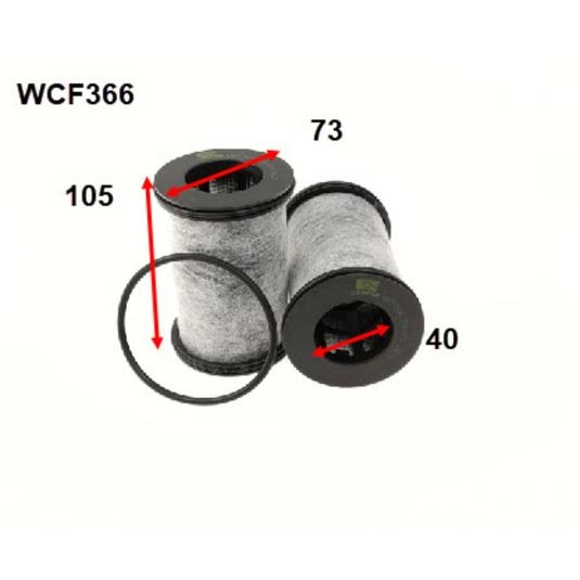 WCF366 - FILTER EQV TO RYCO RCC150F CRANKCASE ELEMENT